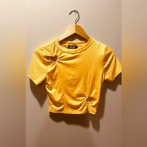 Jade Sunny Yellow Cut-Out Crop Top
